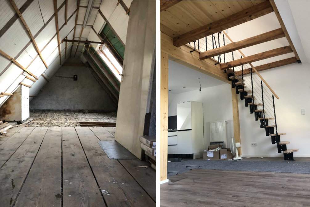 Sanierung im Dachgeschoss
